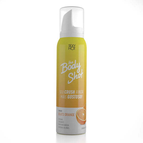 ESPUMA CROCANTE PARA MASSAGEM - BODY SHOT - SABOR BEATS ORANGE - 166ML 