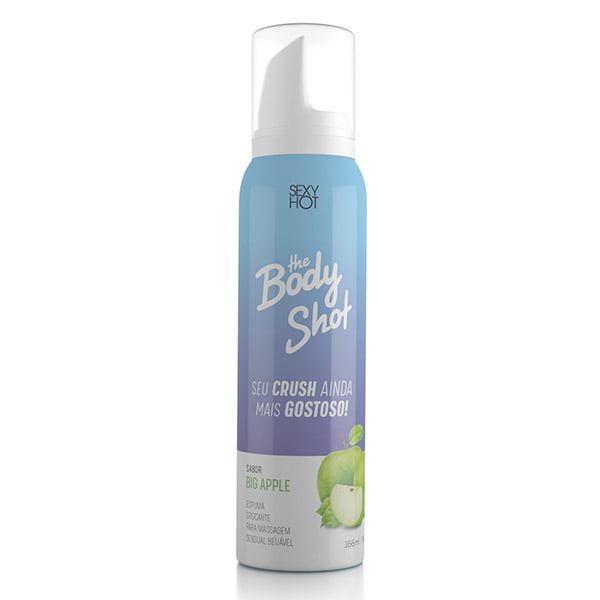 ESPUMA CROCANTE PARA MASSAGEM - BODY SHOT - SABOR BIG APPLE - 166ML 