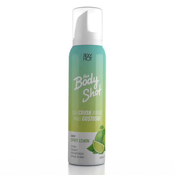 ESPUMA CROCANTE PARA MASSAGEM - BODY SHOT - SABOR SPIRIT LEMON - 166ML