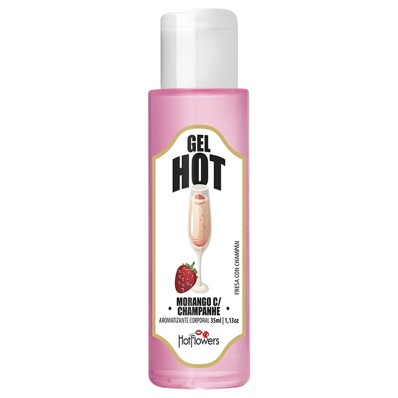 GEL BEIJÁVEL - HOT - SABOR MORANGO COM CHAMPANHE