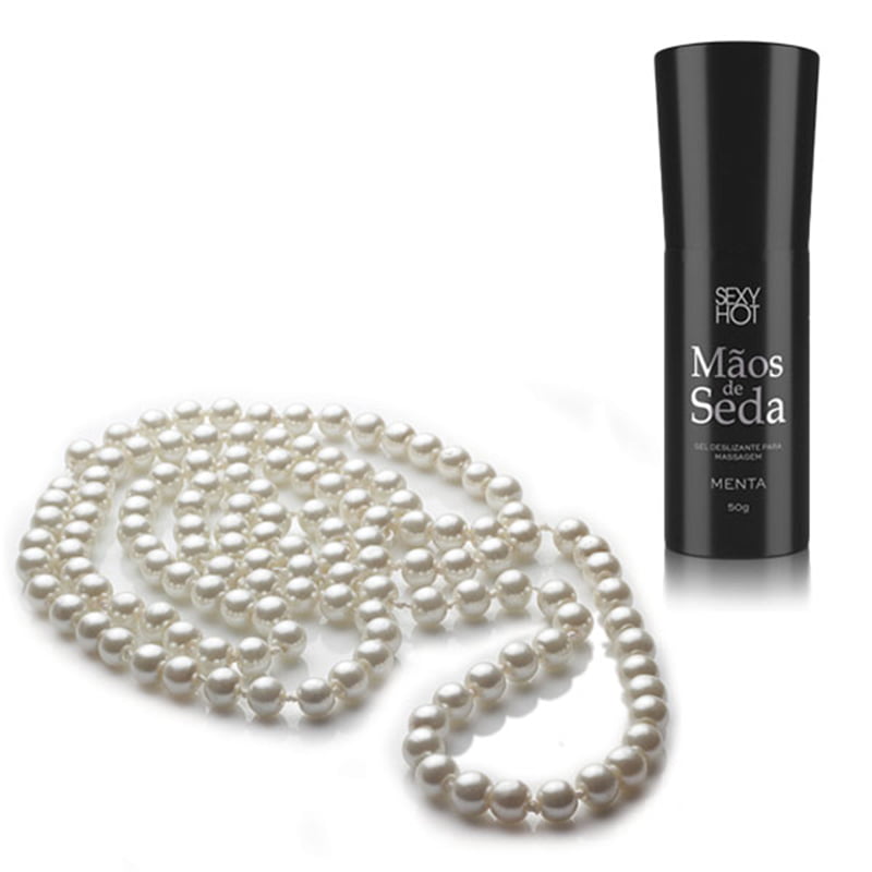 KIT - COLAR DE PÉROLAS + GEL MÃOS DE SEDA 50G 