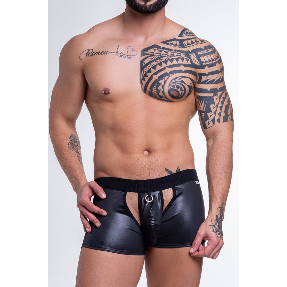 BOXER CIRRE PRETO BOJO ABERTO FRENTE