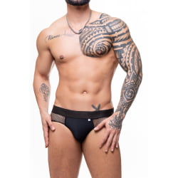 CUECA SUPLEX PRETO COM ARRASTAO ABERTO ATRAS