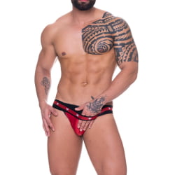 JOCKSTRAP CIRRE VERMELHO COM ELASTICO DUPLO COM ESTRELA