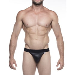 JOCKSTRAP EM CIRRE PRETO COM ARGOLA TRIPLA