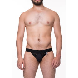 JOCKSTRAP EM SUPLEX PRETO VAZADA COM ARRASTAO