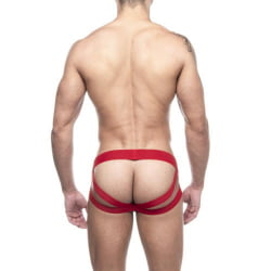 JOCKSTRAP EM SUPLEX VERMELHO COM FAIXA DUPLA