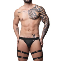 JOCKSTRAP LIGA EM SUPLEX PRETO COM REGULADOR