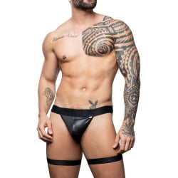 JOCKSTRAP LIGA PRETA 3 ARGOLAS COM REGULADOR