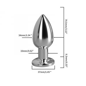 PLUG ANAL VIBRATÓRIO - RECARREGÁVEL - AÇO - TAM. M