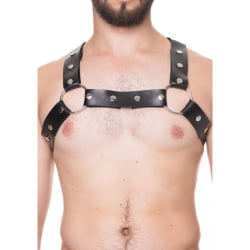 HARNESS EM COURO SINTÉTICO PRETO Y