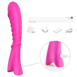 VIBRADOR RECARREGÁVEL - FORMATO DE PÊNIS - SILICONE 