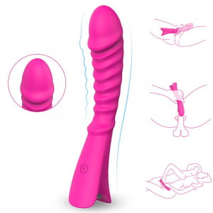 VIBRADOR RECARREGÁVEL - FORMATO DE PÊNIS - SILICONE 