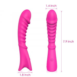 VIBRADOR RECARREGÁVEL - FORMATO DE PÊNIS - SILICONE 