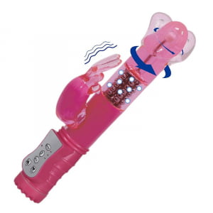 VIBRADOR RECARREGÁVEL - RABBIT LISO - ROTATIVO 