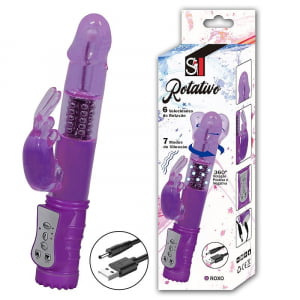 VIBRADOR RECARREGÁVEL - RABBIT LISO - ROTATIVO 