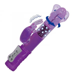 VIBRADOR RECARREGÁVEL - RABBIT LISO - ROTATIVO 