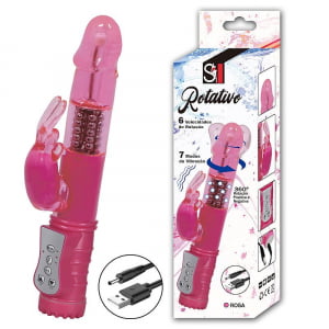 VIBRADOR RECARREGÁVEL - RABBIT LISO - ROTATIVO 