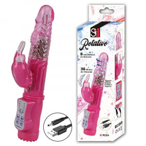 VIBRADOR RECARREGÁVEL - RABBIT TEXTURIZADO - ROTATIVO 