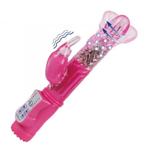 VIBRADOR RECARREGÁVEL - RABBIT TEXTURIZADO - ROTATIVO 